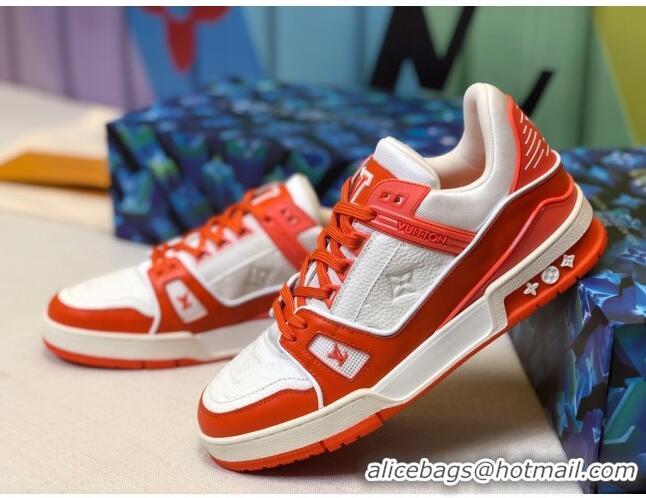 Top Quality Louis Vuitton LV Trainer Sneakers 1A812O White/Orange