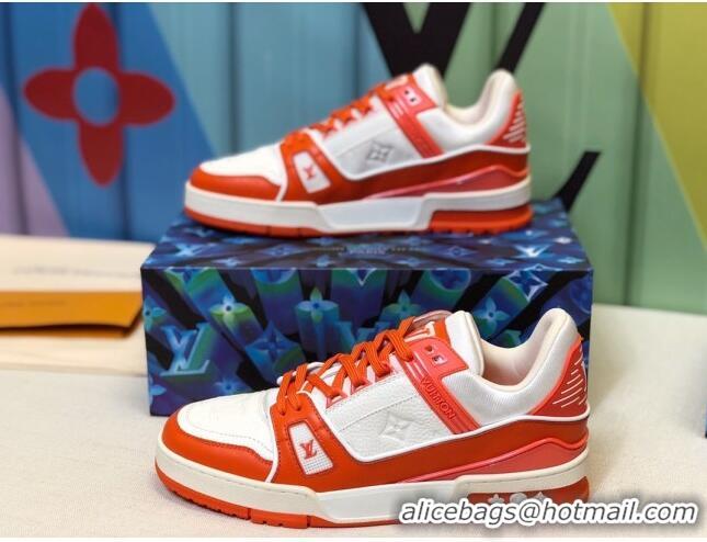 Top Quality Louis Vuitton LV Trainer Sneakers 1A812O White/Orange