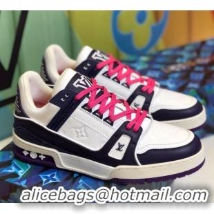 Best Design Louis Vuitton LV Trainer Sneakers 1A812O White/Purple/Black/Pink