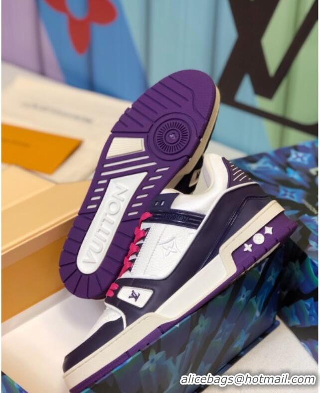 Best Design Louis Vuitton LV Trainer Sneakers 1A812O White/Purple/Black/Pink