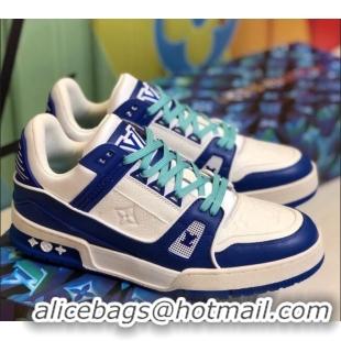 Low Price Louis Vuitton LV Trainer Sneakers 1A812O White/Blue/Green