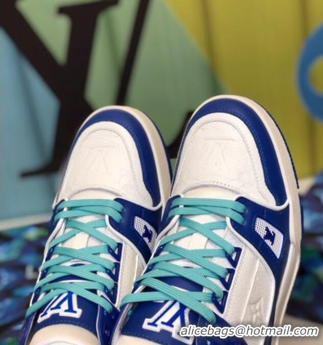 Low Price Louis Vuitton LV Trainer Sneakers 1A812O White/Blue/Green