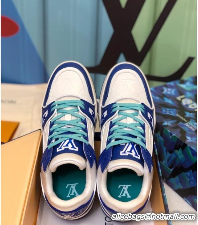 Low Price Louis Vuitton LV Trainer Sneakers 1A812O White/Blue/Green