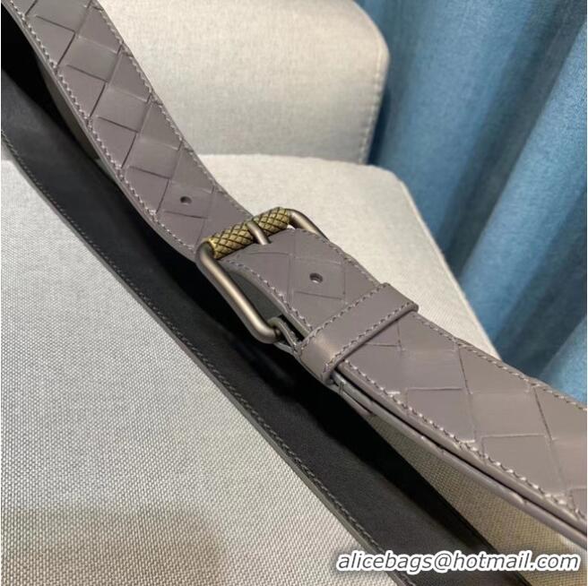 Grade Design Bottega Veneta Intrecciato Nappa Belt 5567 gray