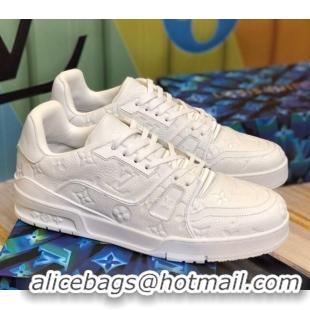 Super Quality Louis Vuitton Men's LV Trainer Sneakers 1A812O All White