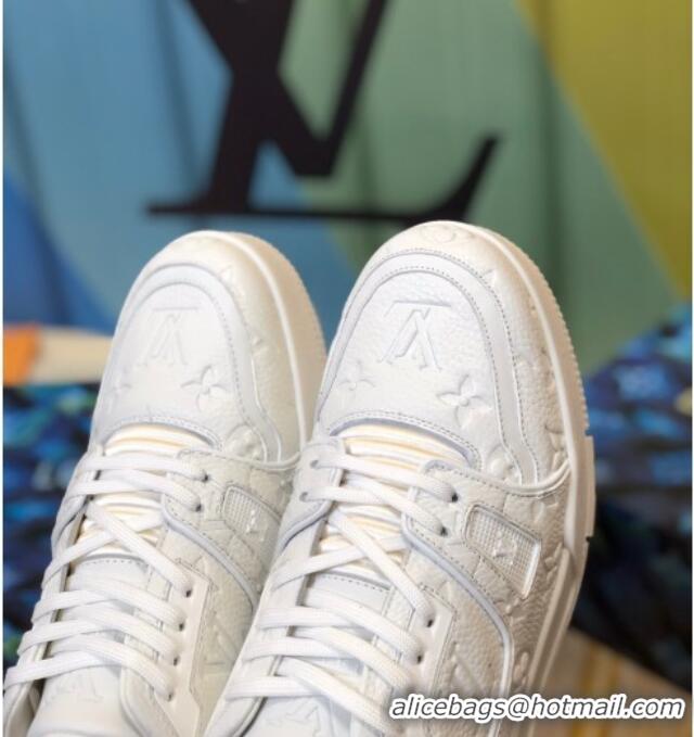 Super Quality Louis Vuitton Men's LV Trainer Sneakers 1A812O All White