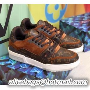 New Arrivals Louis Vuitton Men's LV Trainer Sneakers 1A812O Monogram Canvas/Brown