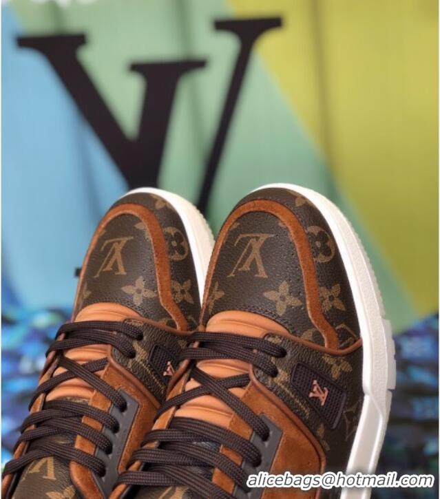 New Arrivals Louis Vuitton Men's LV Trainer Sneakers 1A812O Monogram Canvas/Brown