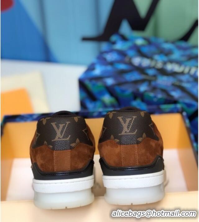 New Arrivals Louis Vuitton Men's LV Trainer Sneakers 1A812O Monogram Canvas/Brown