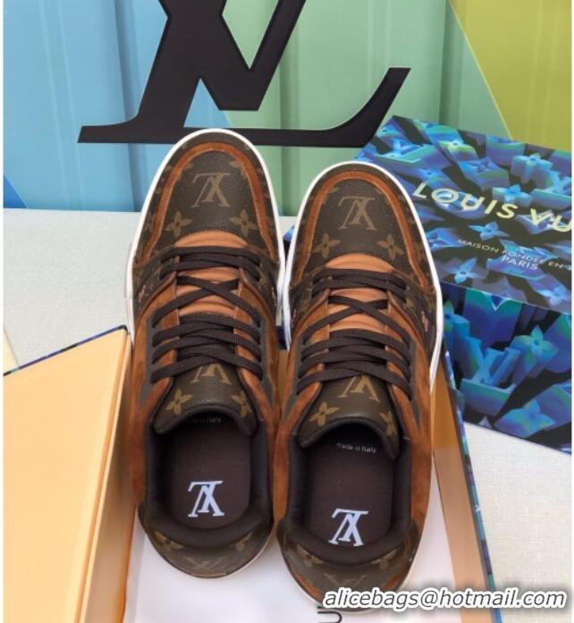 New Arrivals Louis Vuitton Men's LV Trainer Sneakers 1A812O Monogram Canvas/Brown