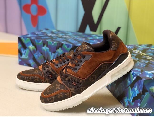 New Arrivals Louis Vuitton Men's LV Trainer Sneakers 1A812O Monogram Canvas/Brown