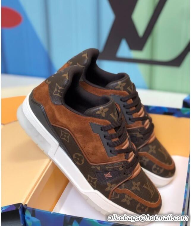 New Arrivals Louis Vuitton Men's LV Trainer Sneakers 1A812O Monogram Canvas/Brown