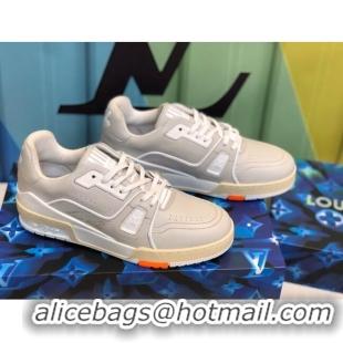 Charming Louis Vuitton LV Trainer Sneakers in Grey Leather 1A812O