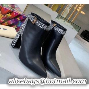 Luxurious Louis Vuitton Since 1854 and Calfskin Short Boots with Top Buckle 111210 Black/Grey