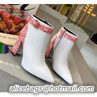 Purchase Louis Vuitton Crafty and Calfskin Short Boots with Top Buckle 111211 White/Red