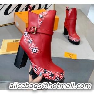 Lowest Price Louis Vuitton Star Trail Since 1854 and Calfskin Short Boots 111215 Red