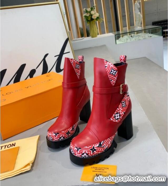 Lowest Price Louis Vuitton Star Trail Since 1854 and Calfskin Short Boots 111215 Red