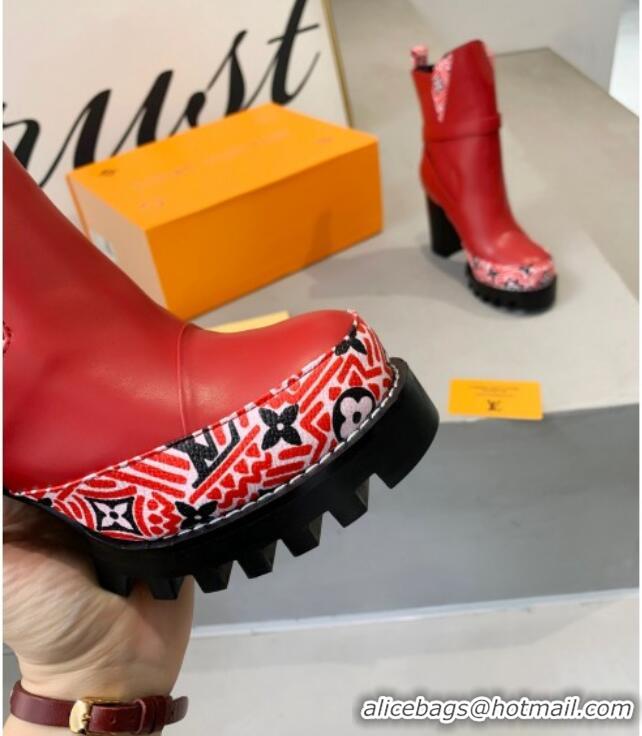 Lowest Price Louis Vuitton Star Trail Since 1854 and Calfskin Short Boots 111215 Red