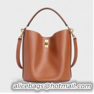 Good Quality Celine BUCKET 16 BAG IN SMOOTH CALFSKIN 195573 Brown