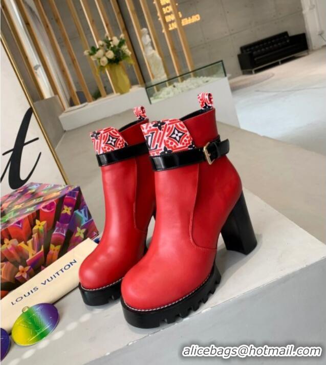 Stylish Louis Vuitton Star Trail Since 1854 and Calfskin Short Boots 111222 Red