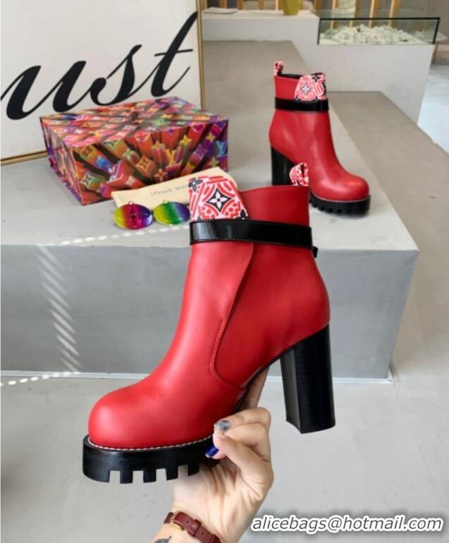 Stylish Louis Vuitton Star Trail Since 1854 and Calfskin Short Boots 111222 Red