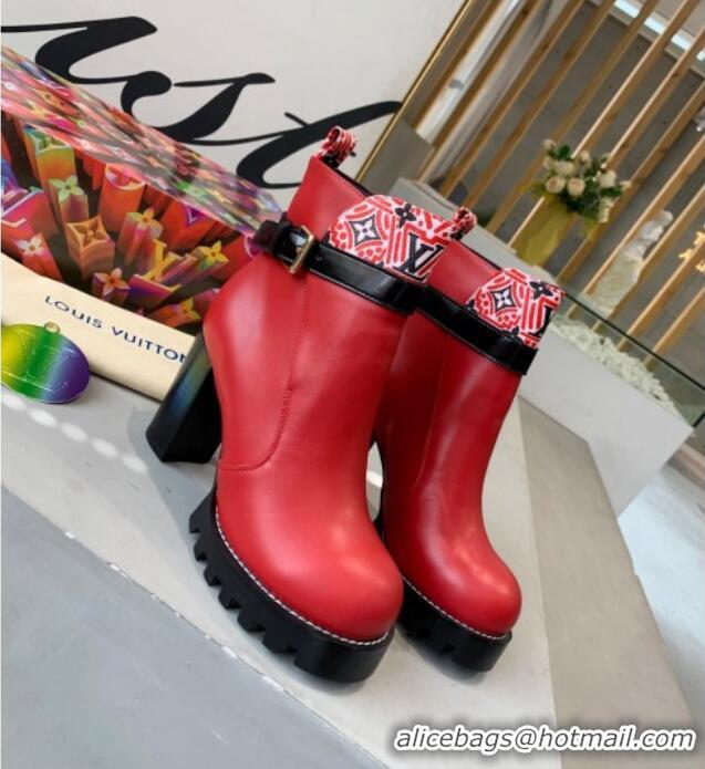 Stylish Louis Vuitton Star Trail Since 1854 and Calfskin Short Boots 111222 Red