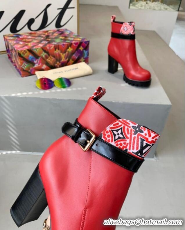 Stylish Louis Vuitton Star Trail Since 1854 and Calfskin Short Boots 111222 Red