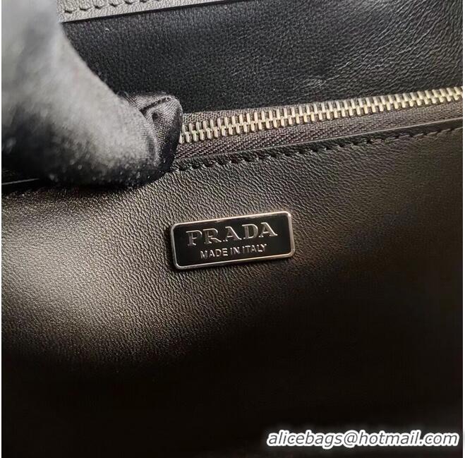 Discount Prada Brushed leather handbag 1BA321 black