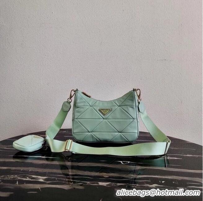 New Design Prada Gaufre nappa leather shoulder bag 1BC151A light green