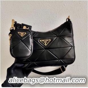 Affordable Price Prada Gaufre nappa leather shoulder bag 1BC151A black