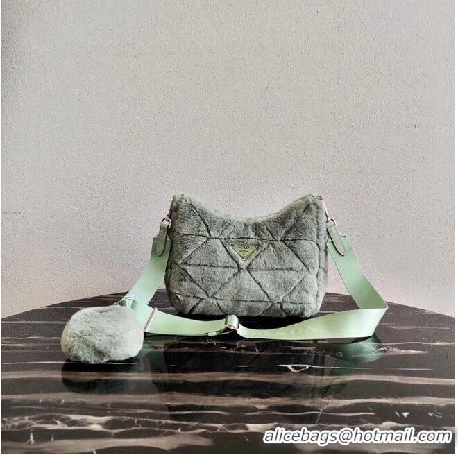 Market Sells Prada Mink hair shoulder bag 1BC151M light green