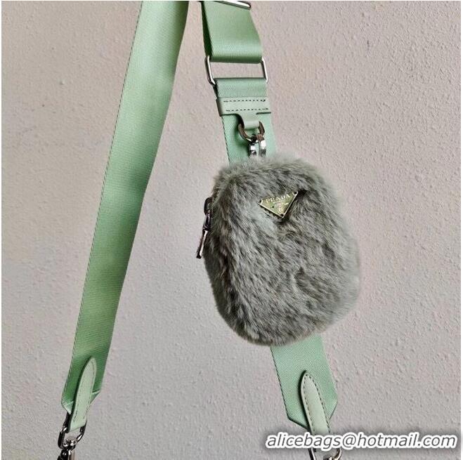 Market Sells Prada Mink hair shoulder bag 1BC151M light green