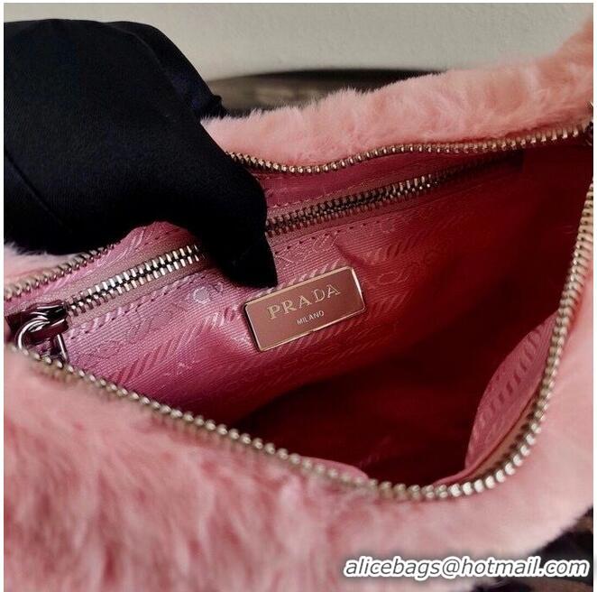 Buy Inexpensive Prada Mink hair shoulder bag 1BC151M pink