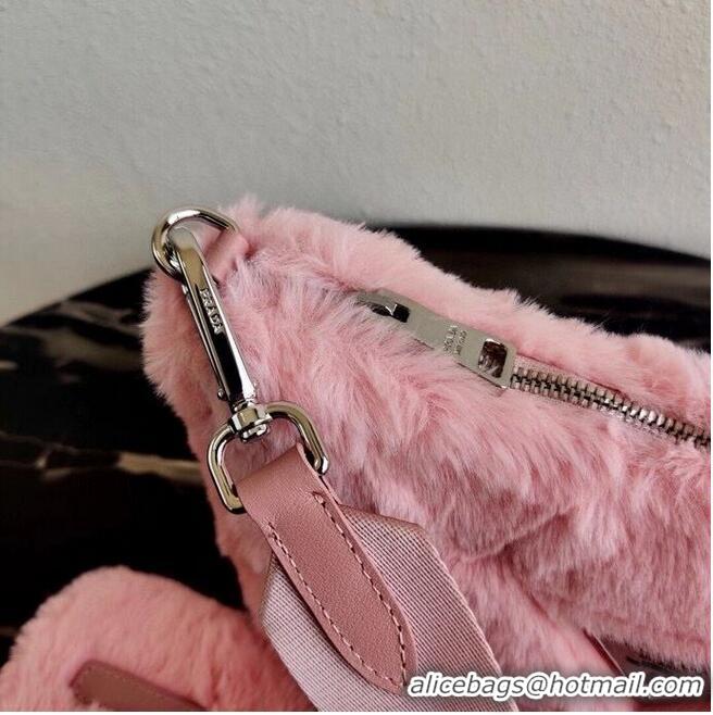 Buy Inexpensive Prada Mink hair shoulder bag 1BC151M pink