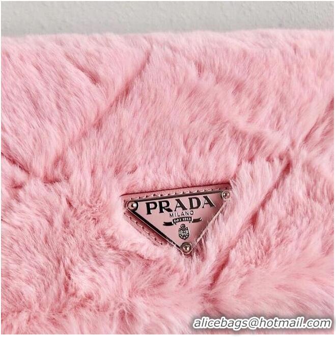 Buy Discount Prada Mink hair shoulder bag 1BC292M pink