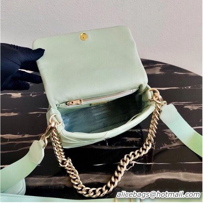 Well Crafted Prada Gaufre nappa leather shoulder bag 1BD292A light green