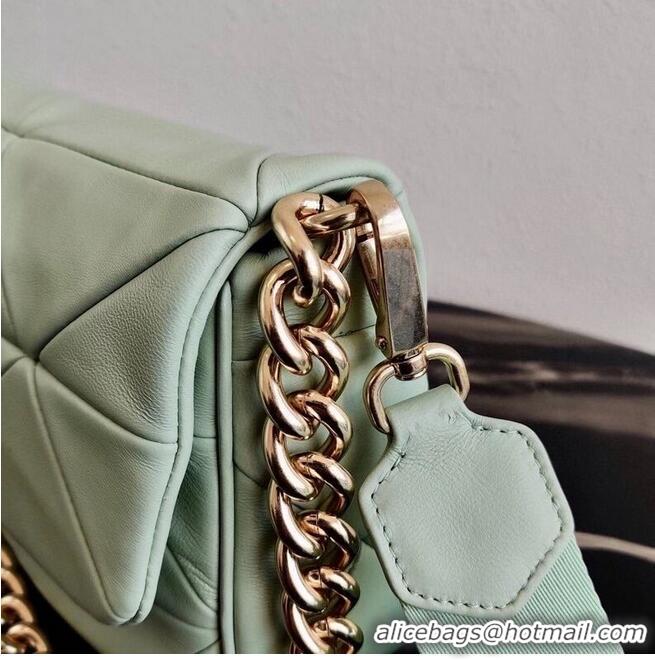 Well Crafted Prada Gaufre nappa leather shoulder bag 1BD292A light green