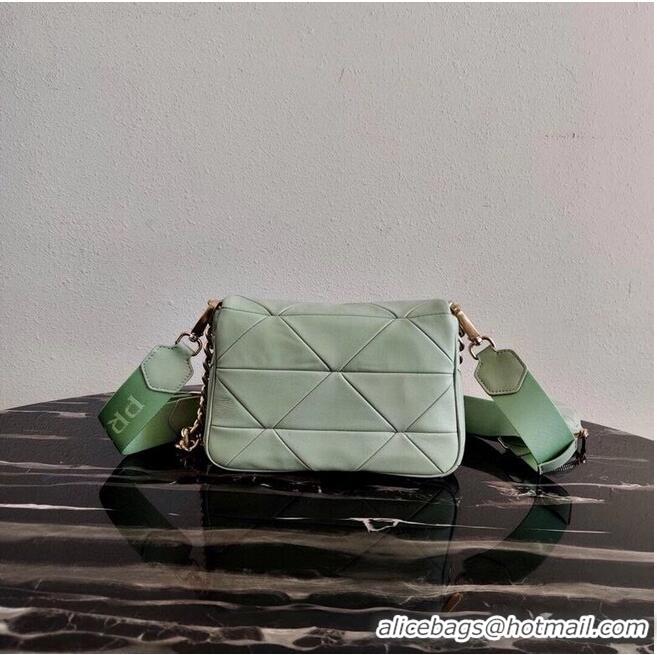 Well Crafted Prada Gaufre nappa leather shoulder bag 1BD292A light green