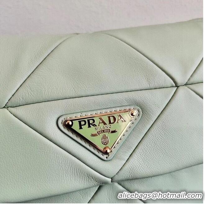 Well Crafted Prada Gaufre nappa leather shoulder bag 1BD292A light green