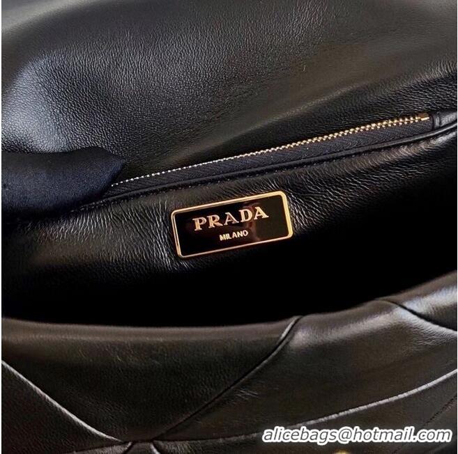 Fashionable Prada Gaufre nappa leather shoulder bag 1BD292A black