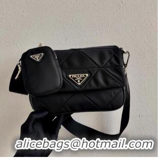 Low Price Prada Re-Edition nylon shoulder bag 1BD292A black