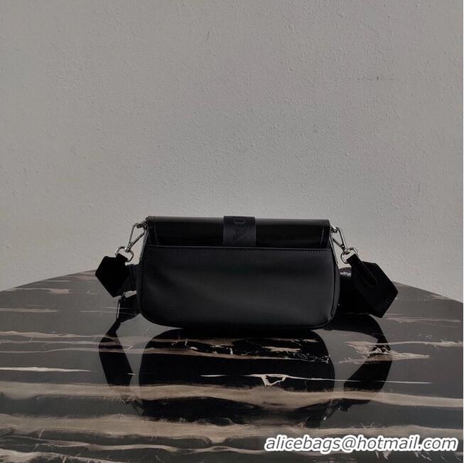 Super Quality Prada Pocket nylon and brushed leather bag 1BD295 black