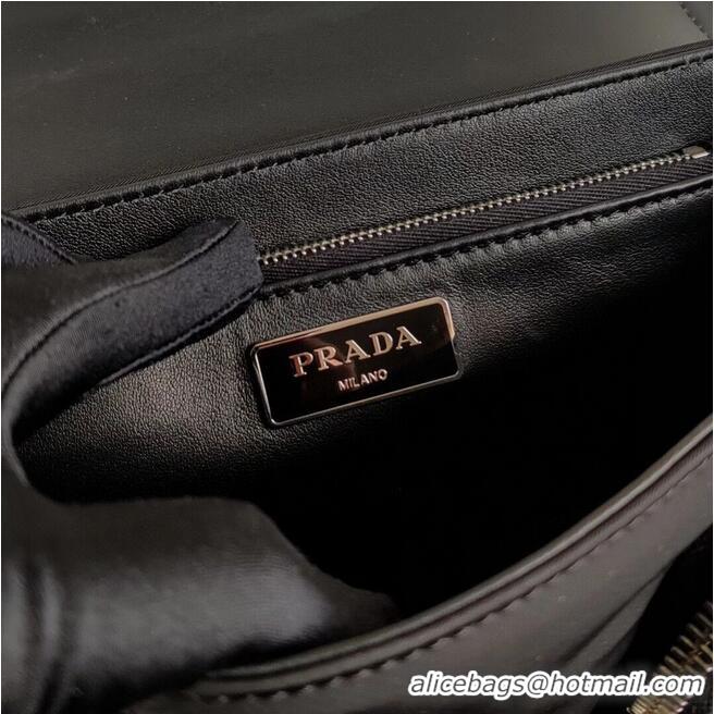 Super Quality Prada Pocket nylon and brushed leather bag 1BD295 black