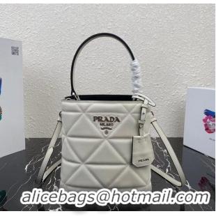 Top Quality Prada Nappa Leather Prada Spectrum Tote 1BG319 white