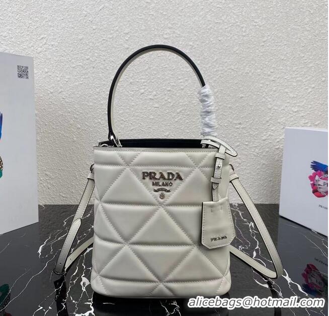 Top Quality Prada Nappa Leather Prada Spectrum Tote 1BG319 white