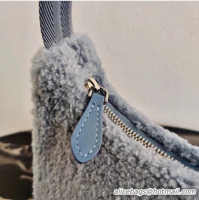 Buy Inexpensive Prada Shearling tote mini-bag 1NE515 light blue