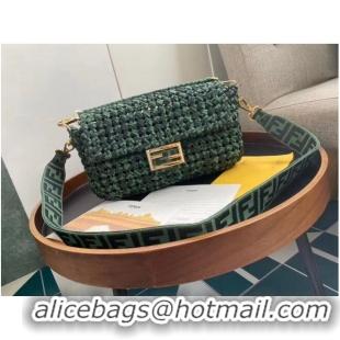 Well Crafted FENDI Baguette Shoulder Bag F0388 Green