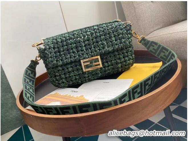 Well Crafted FENDI Baguette Shoulder Bag F0388 Green