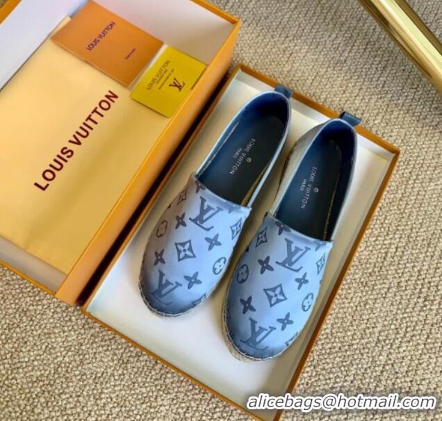 Unique Style Louis Vuitton Starboard Monogram Silk Flat Espadrilles 111269 Blue