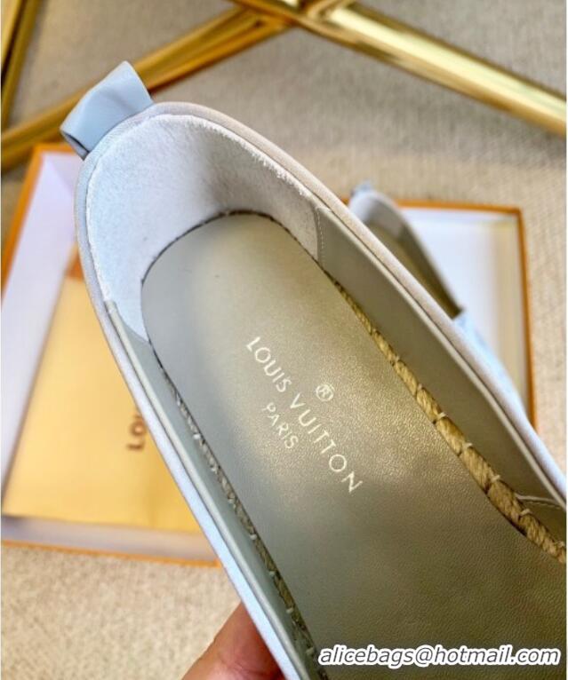 Purchase Louis Vuitton Starboard Monogram Silk Flat Espadrilles 111269 Silver